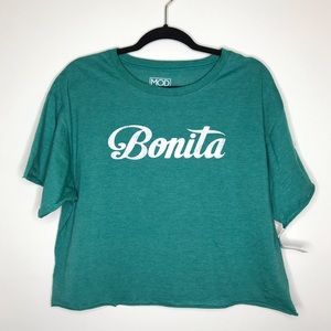 NWT cropped graphic “Bonita” tee